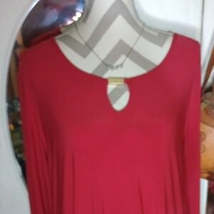 Cato Red Cut Out Blouse